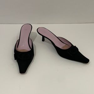 Vera Wang Black Buckle Slip On Heels Size EUR 40